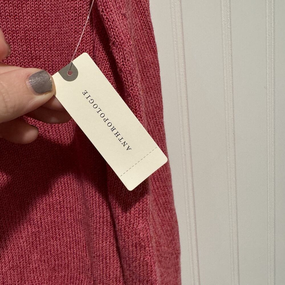 Anthropologie Camilla Pink V Neck Sweater Vest Spring Cozy  NEW Size Medium - Picture 5 of 7